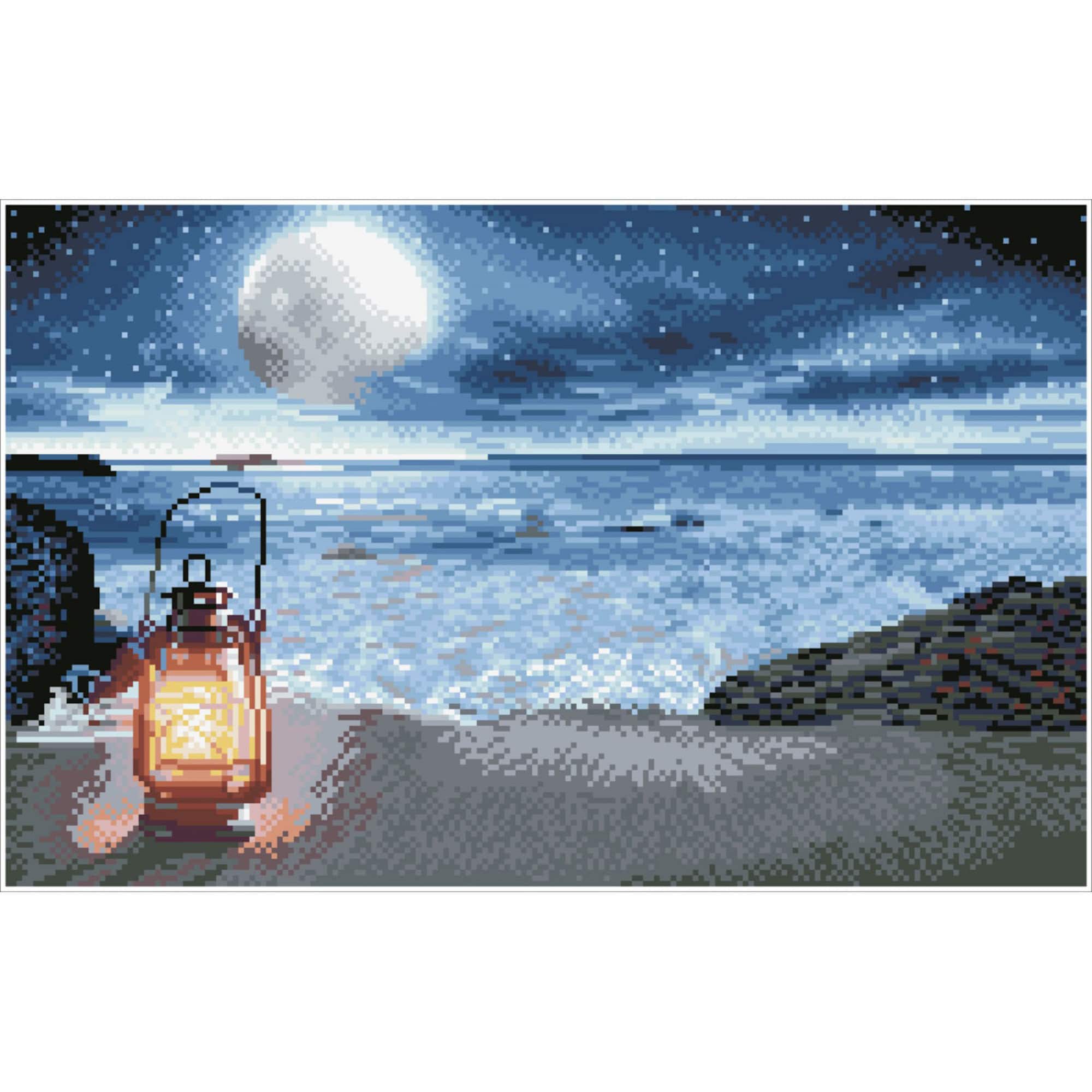 Diamond Dotz® Intermediate Seaside Vigil Pre-Framed Diamond Painting Kit